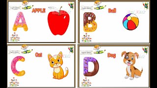 ABCD || English Alphabets and Alphabet Words || ABCD || A for APPLE || Kids Preschool Learning