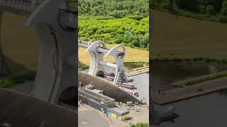 The famous Falkirk Wheel rotating to link canals #timelapse #drone #falkirk #scotland #canal