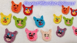 EASIEST CROCHET CAT APLIQUE IN ONE ROUND!