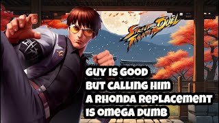 WHERE DOES GUY WORK BEST Is he a rhonda replacement Street Fighter Duel