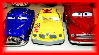 Pixar Cars Customs Leroy Heming with Doc Hudson Smoky and Heyday Smoky