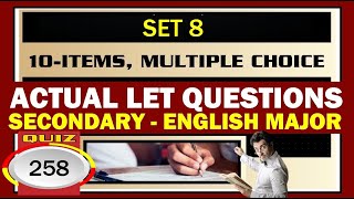 Quiz 258: ACTUAL LET QUESTIONS ll SECONDARY - ENGLISH MAJOR ll SET 8