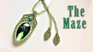 Macrame tutorial - The MAZE necklace - third element of elegant and beautiful macrame jewelry set