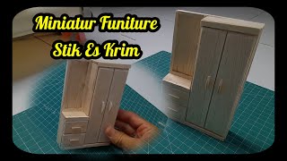 Miniatur Furniture ( Lemari Pakaian )stik es krim. #kerajinantangan #kerajinantangan