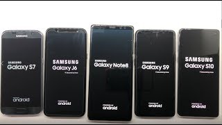 Samsung Galaxy S10 vs S9 vs Note 8 vs J6 vs S7  benchmark test