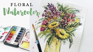 Painting Watercolor - Floral Bouquet Loose Style