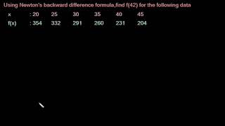 10.Newton's backward difference interpolation- Problem(Malayalam)