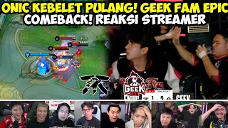 EPIC COMEBACK DARI GEEK FAM BIKIN PARA STREAMER TERCENGANG! REAKSI STREAMER FNOC VS GEEK GAME 3