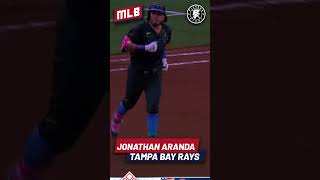 JONATHAN ARANDA CON SU PRIMER HOME RUN EN MLB 2024 #mlb #tampabayrays #jonathanaranda