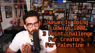 Hasan Is Doing Ludwigs 1000 3 Point Basketball Challenge For The Creator Charity  ! |HasanAbi Reacts