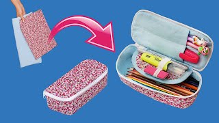 How to sew a handmade pencil case/make up bag simply!