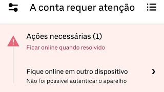 Uber Motorista com Erro de Autêntica dispositivo