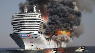 1 MINUTE AGO! Russian Cruise Ship Loaded with North Korean Shells SUNKED by Guided Missile