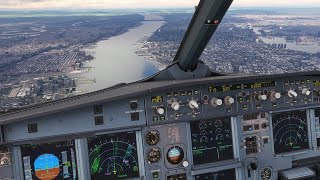 [MSFS] A320 landing La Guardia, NYC 22 via PROUD2/Vectors (cockpit)