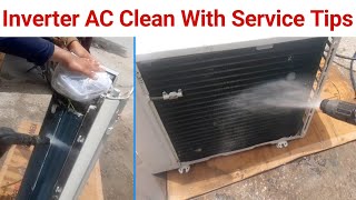 How to Proper wash Split Inverter AC With Important service tips | All About Electricity