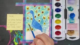 Art with Kasey: Watercolor Peacock