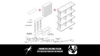 Rhino 8 Parametric Shelving System Interlocking Connections for Fabrication Grasshopper Script