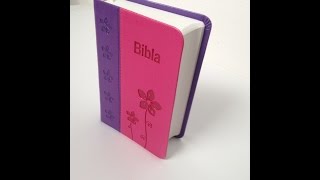 Bibla - Albanian Pocket Size Bible / Purple - Pink Leather Bound Edition for Ladies