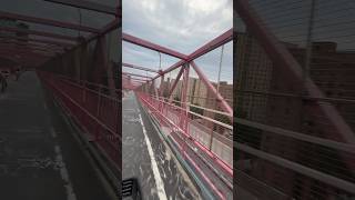 Citibiking down the steep Manhattan side of the Williamsburg Bridge, New York City #Travel #Bike