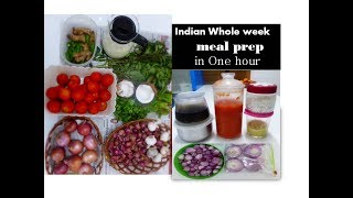 WHOLE WEEK MEAL PREP in ONE HOUR [Indian ] | For working women & bachelors|deeps kitchen