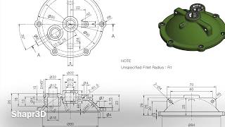 [How to Shapr3D] pressure tank cover drawing 72