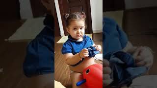 Cute baby Bubbly baby telling her shirt is tight Cute Baby Video