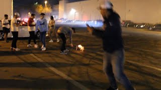 ILLEGAL TAKEOVER / STREET RACING TURNS INTO RIOT... *SHOTS FIRED* 😟