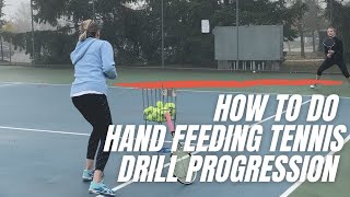 Running Forehand  - hand feeding tennis drill