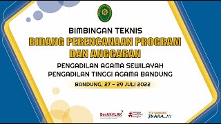 Pembukaan Bimbingan Teknis Bidang Perencanaan Program dan Anggaran Tahun 2022