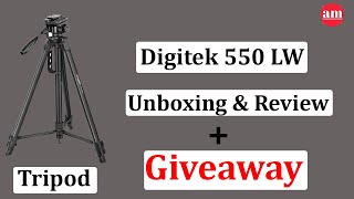 Digitek Tripod 550 LW Unboxing And Review Plus Giveaway - Best Tripod Under 1500 Only - Giveaway