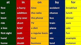 УСТОЙЧИВЫЕ ФРАЗЫ -  AT, IN, ON, BY, FOR. ПРЕДЛОГИ В АНГЛИЙСКОМ ЯЗЫКЕ - ПРИМЕРЫ ПРЕДЛОЖЕНИЙ