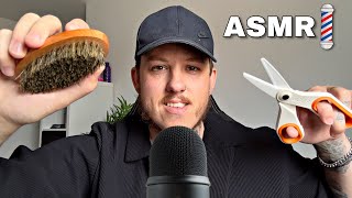 ASMR Barbershop role play - Relaxing Hair brushing and cutting sounds 😴