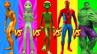 dame tu cosita vs Patila vs me kemaste vs hulk vs spiderman 👽 green alien dance 👽