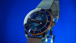 Breitling Superocean Heritage B20: A Stunning 18k Rose Gold and Blue Two-Tone Luxury Dive Watch