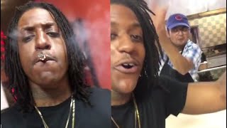 Rico Recklezz Smokes A Blunt In a Restaurant