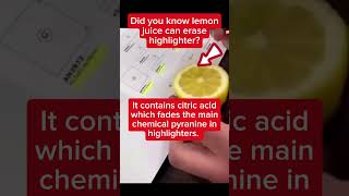 How to Erase Highlighter with a Lemon! #engineering #stem #lifehacks #science