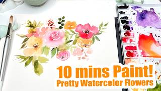 Vibrant Watercolor Floral Bouquet Tutorial | Relaxing Paint-Along for Beginners (10mins!)