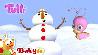 Muñeco de nieve con Tulli ⛄​🐛 | juegos divertidos para niños pequeños | dibujos animados @BabyTVSP