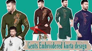 Gents Embroidery kurta design || hand embroidery designs for men kurta#gents kurta design