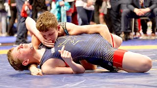 U15 Ibrahim Bulguchev (GBR) vs Oleksandr Havrylkiv (UKR) 48kg. Freestyle boys wrestling. B-cam-man