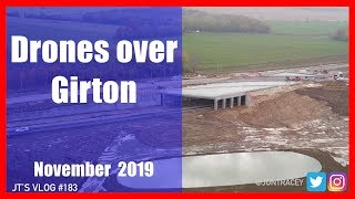 Drones over Girton - Building the new A14 - November 2019