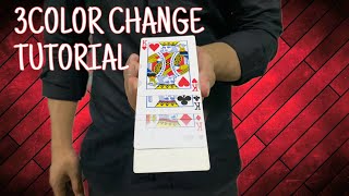 3 COLOR CHANGE CARD MAGIC TUTORIAL