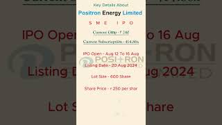 Positron Energy  IPO Listing Gain, GMP & SUBSCRIPTION STATUS #IPO #GMP #SUBSCRIPTION #SHAREINFO