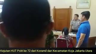 Ucapan dan Kue HUT Polri ke 72 dari Kecamatan dan Koramil Koja Jakut