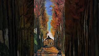 Avenue of Poplars at Sunset Oil Painting Reproduction | Artist Vincent van Gogh