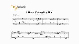 Mullgrew Miller - It Never Entered my Mind (Jazz Transcription)