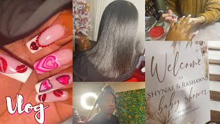 VLOG | HAIR & NAIL APPOINTMENTS & FRIEND BABY SHOWER FT: LILOVA | QUEEN JA’VON