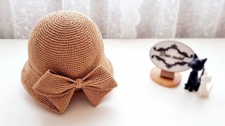 DIY 코바늘 리본 모자 -여름철 또는 사계절 단아하게 멋내기 (Crochet Ribbon Hat)