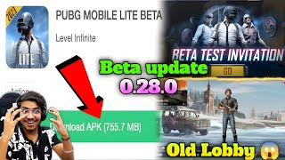 BETA Pubg Mobile Lite New 😍Update | आ गया 0.28.0 version In Old Lobby😱|कैसे करें Download new update