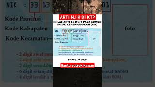 ARTI NOMOR N.I.K DI KTP